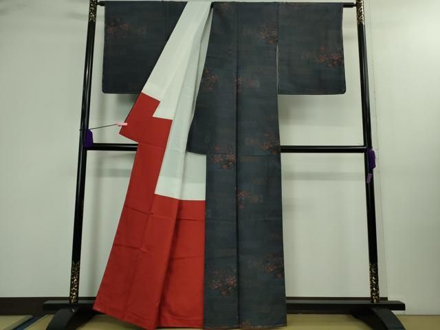 平和屋着物 上 本場大島紬 7マルキ 草花文 ♥ DZAA9932kh5