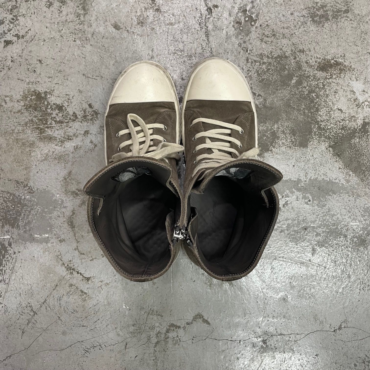 定価138600円 国内正規 Rick Owens RAMONES SNEAKERS ラモーンズ スエード レザー ハイカットスニーカー  RU01C4890 リックオウエンス 41 74600A1 - メルカリ