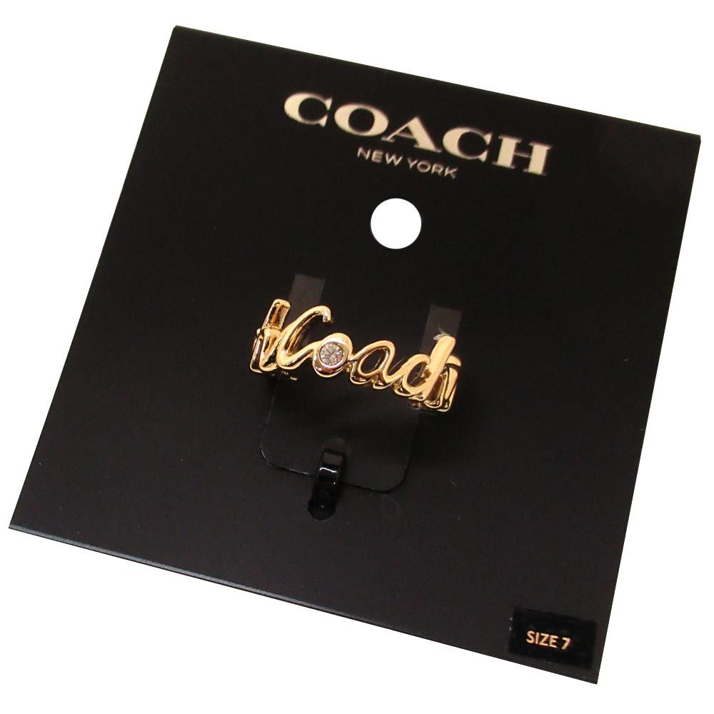 新品 未使用】コーチ リング COACH アウトレット スクリプト リング 