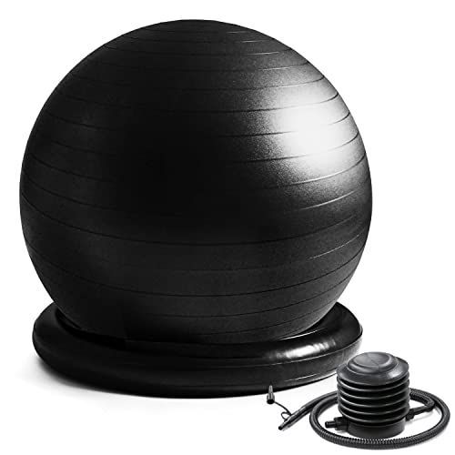 ブラック/65cm La-VIE(ラヴィ) 姿勢よしお リング付きジムボール 65cmブラック 空気入れ付きバランスボール椅子 3B-3123 【メーカー純正品】