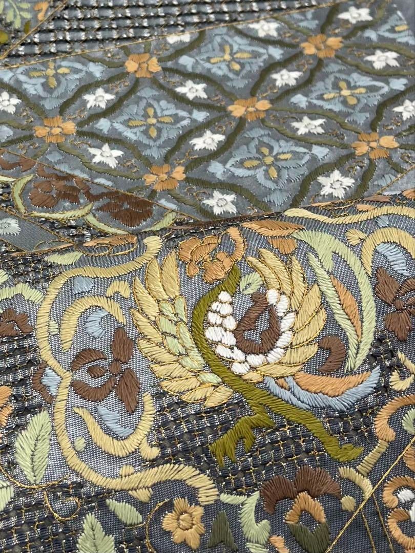 蘇州刺繍 相良刺繍 汕頭刺繍 袋帯 鳳凰 鳥 蜀江文 カラー芯 金糸 正絹