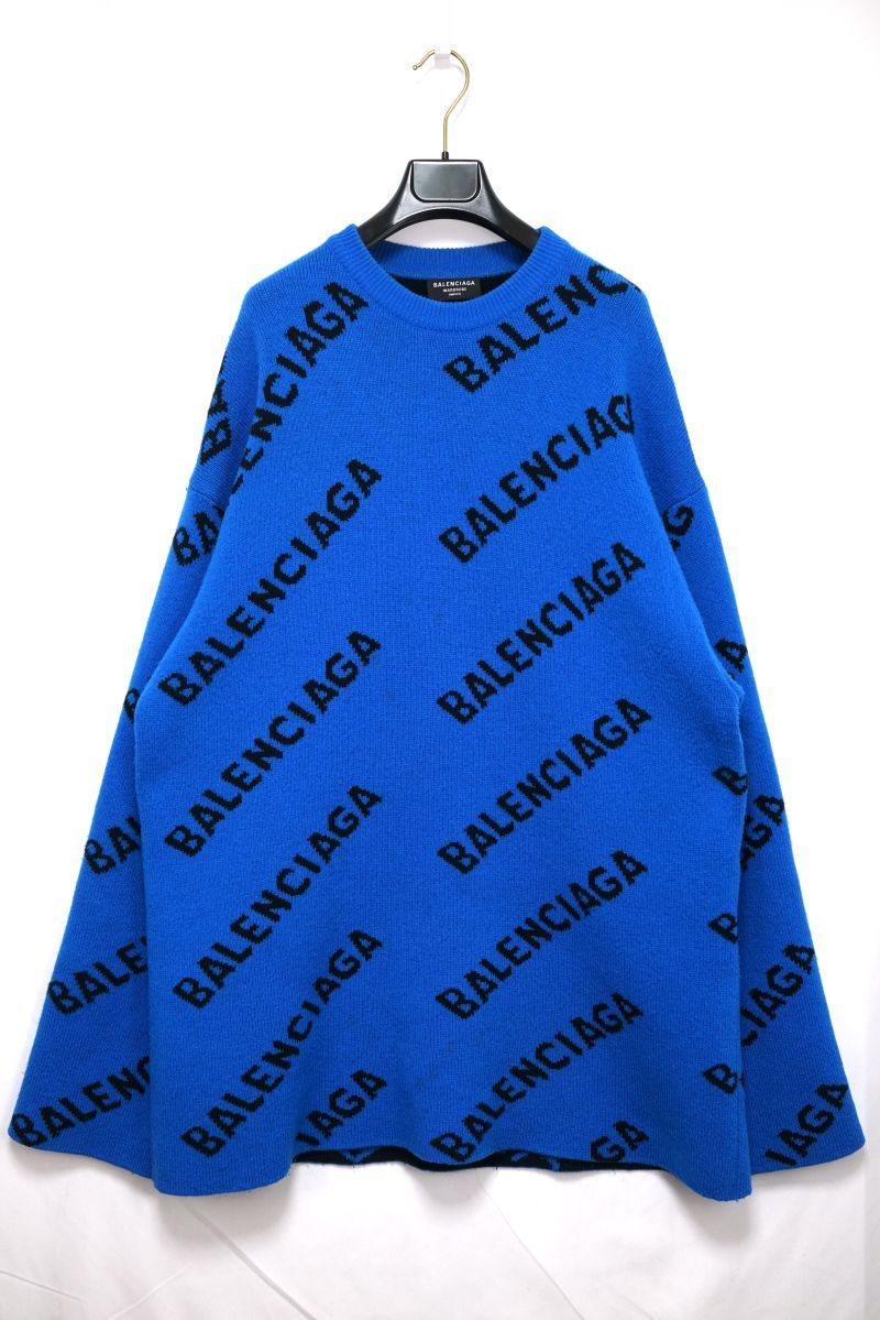 バレンシアガ オールオーバー総柄ロゴクルーネックニットセーター 楽天市場】BALENCIAGA ALLOVER LOGO CREWNECK KNIT バレンシアガ