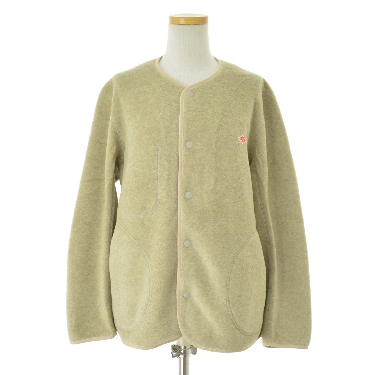 38【DANTON】21AW JD-8911 FLEECE COLLARLESS JACKET ノーカラー 