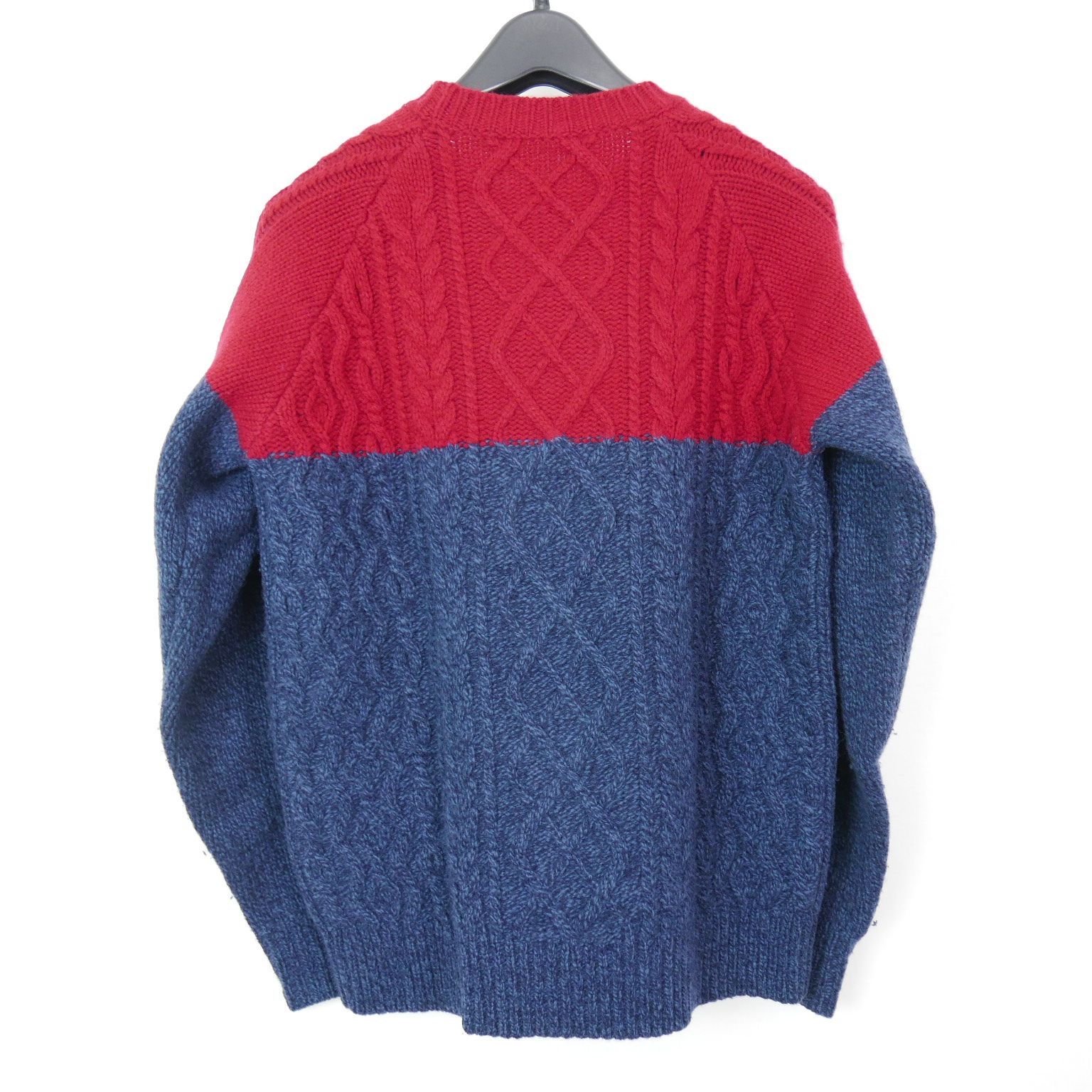 12AW 12FW uniform experiment 2 TONE FISHERMAN CREW NECK KNIT