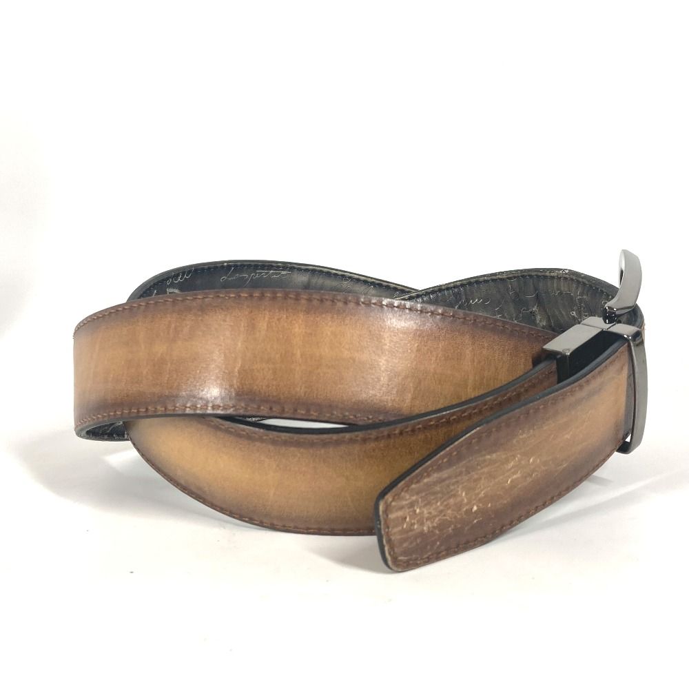 ◇ベルルッティ◇Ｂボリュート/カリグラフィ/ベルト/ブランド B ボリュート スクリットレザー 35MM リバーシブルベルト