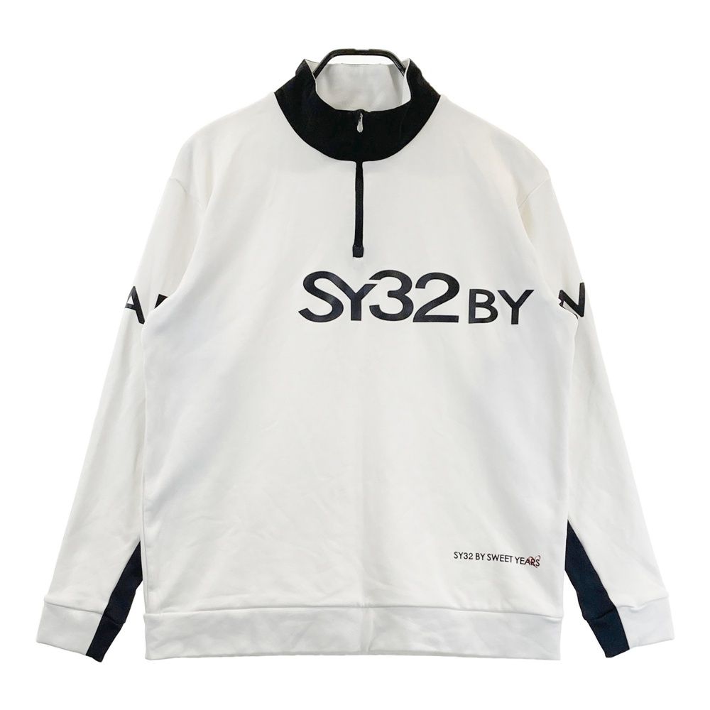 サイズ XL SY32 BY SWEET YEARS GOLF エスワイサーティトゥ 2025年モデル 裏起毛 ハーフジップ 長袖Tシャツ ホワイト系 240101540455 ゴルフウェア メンズ ストスト