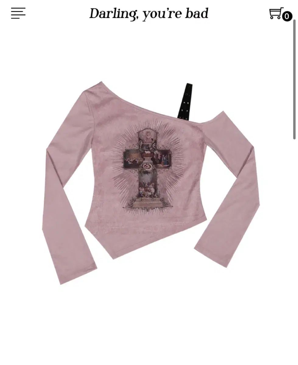 DARLING YOU ARE BAD one shoulder suede top pink 片方オフショルダー トップス