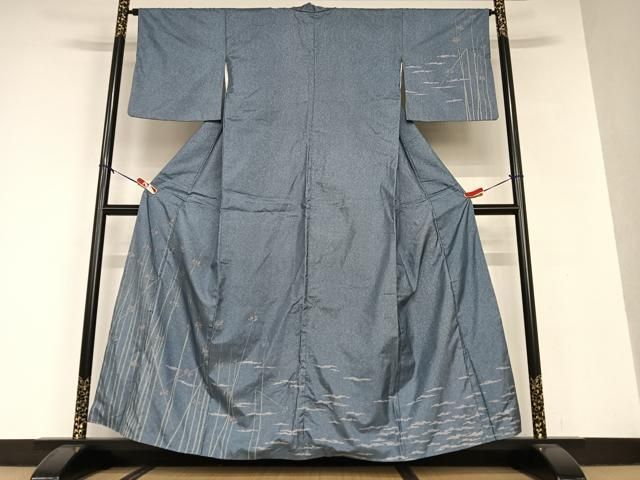 平和屋着物●本場染大島紬 訪問着 草花文 正絹 AAAV7029zg