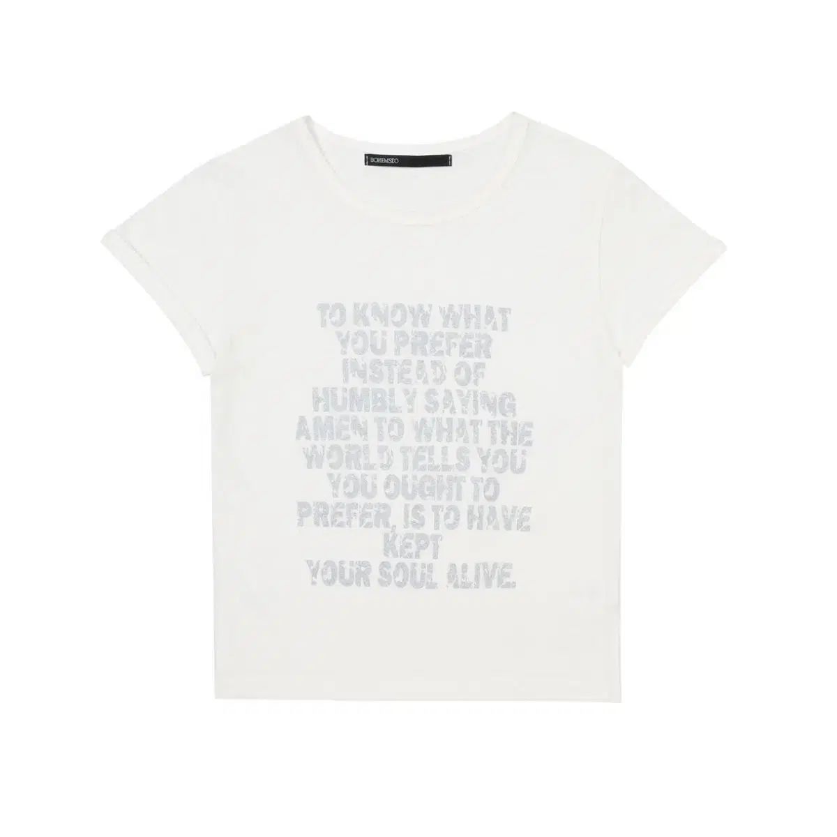BOHEMSEO（ボヘミアンソウル）ペールプリントTシャツ 白 プリント BOHEMSEO(ボヘミアンソウル) Tシャツ・カットソー