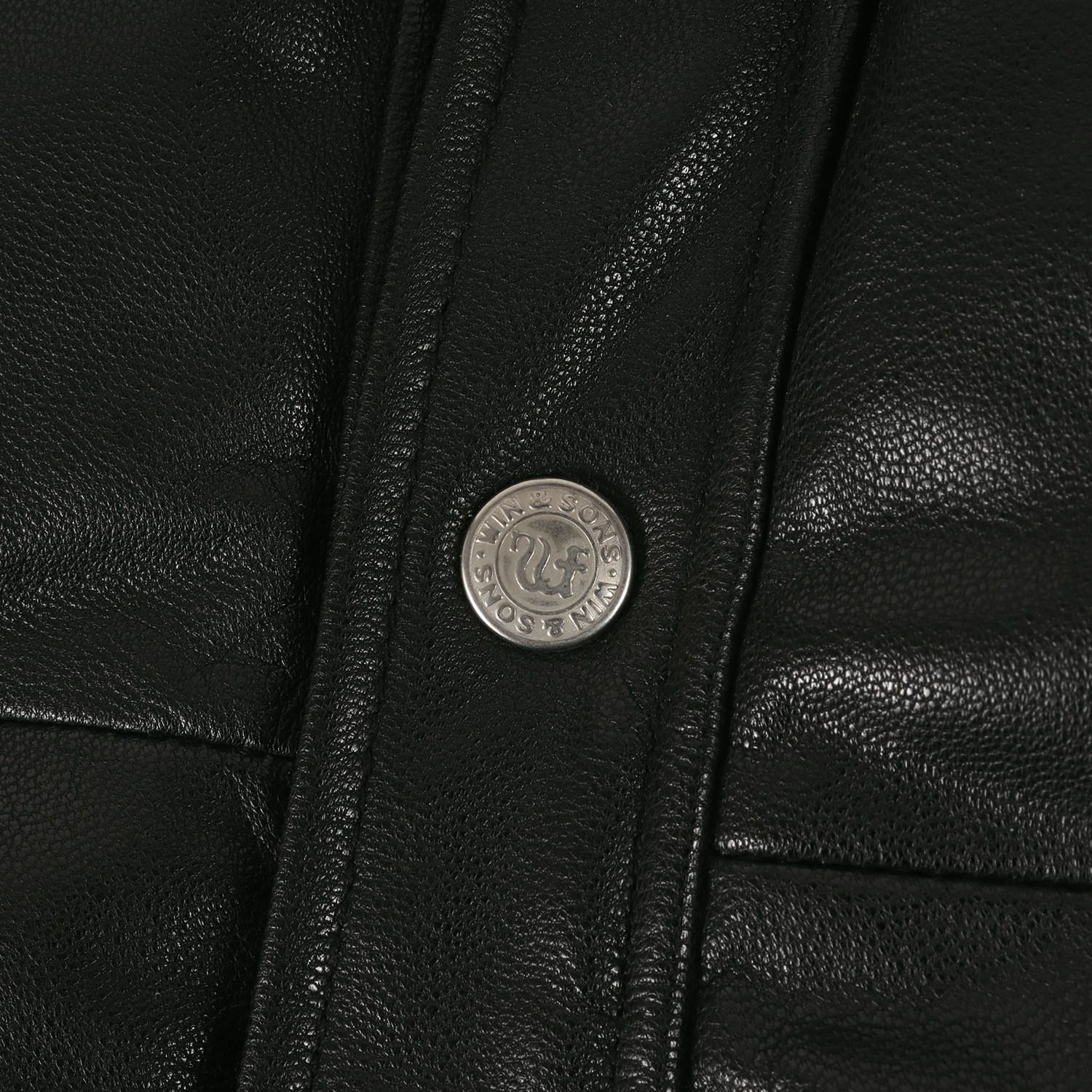 美品 ディレイ ウィンアンドサンズ レザーシャツ ブラック 山羊革