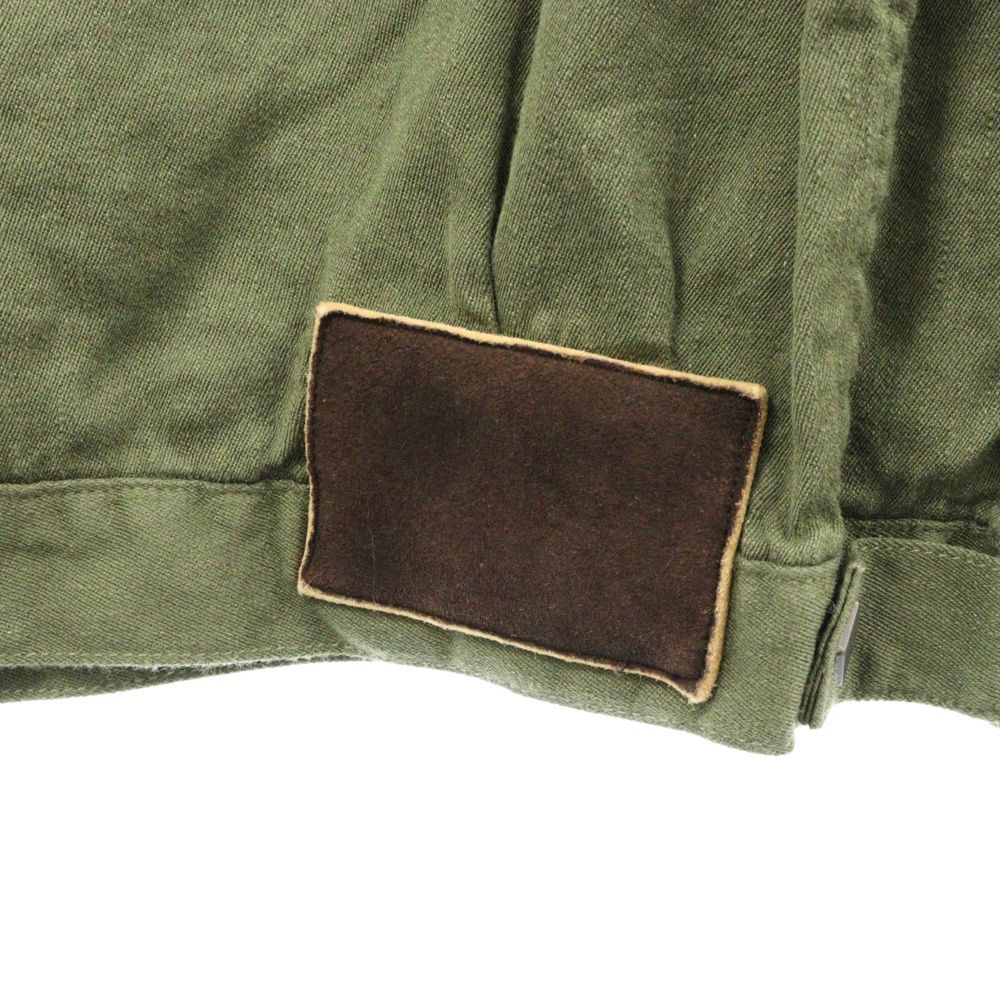 VISVIM ヴィスヴィム 24SS 101XX JKT リネン ウール バックサテン ディアスキン レザーパッチ スナップボタン トラッカージャケット オリーブ/カーキ 0124105013028 VISVIM (ヴィスヴィム) 24SS 101XX JKT リネン ウール バックサテン
