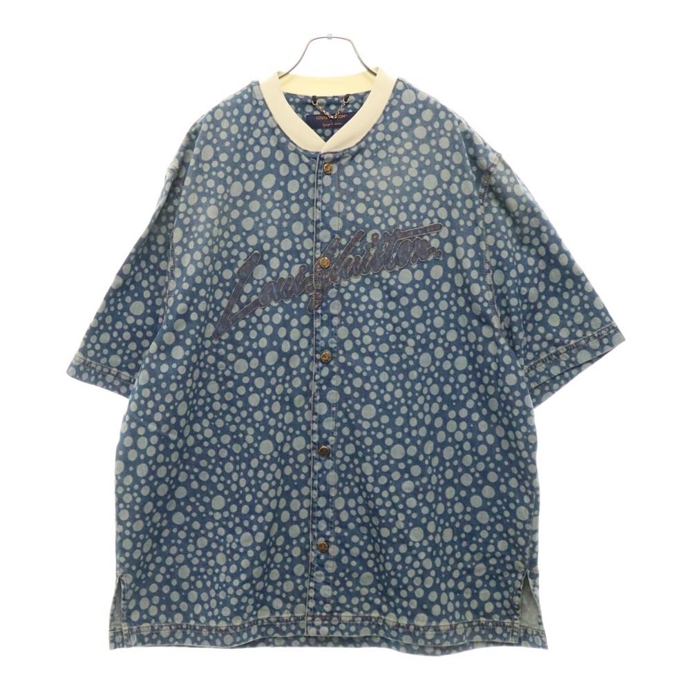LOUIS VUITTON (ルイヴィトン) 23AW Yayoi Kusama Infinity Dots Denim Shirt 草間彌生 インフィニティドットデニム半袖シャツ インディゴ RM232H YN4 HOS33W