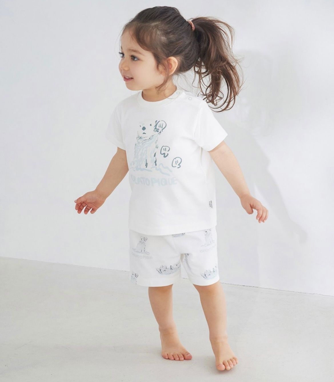 【新品】ジェラートピケキッズ　ラッコ柄Tシャツ ショートパンツセット 新品】ジェラートピケキッズラッコ柄Tシャツ ショートパンツセット