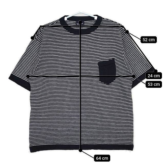 45Rボーダーシャツ 45R/45rpm 超ガーゼの908縞Tシャツ 定価22000円 半袖 ボーダー