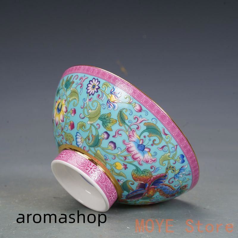 清乾隆磁器琺瑯彩花卉蝶碗 景徳鎮 陶磁器 装飾品 現代工芸品 美術品 置物 清乾隆磁器琺瑯彩花卉蝶碗 景徳鎮 陶磁器 装飾品 現代工芸品