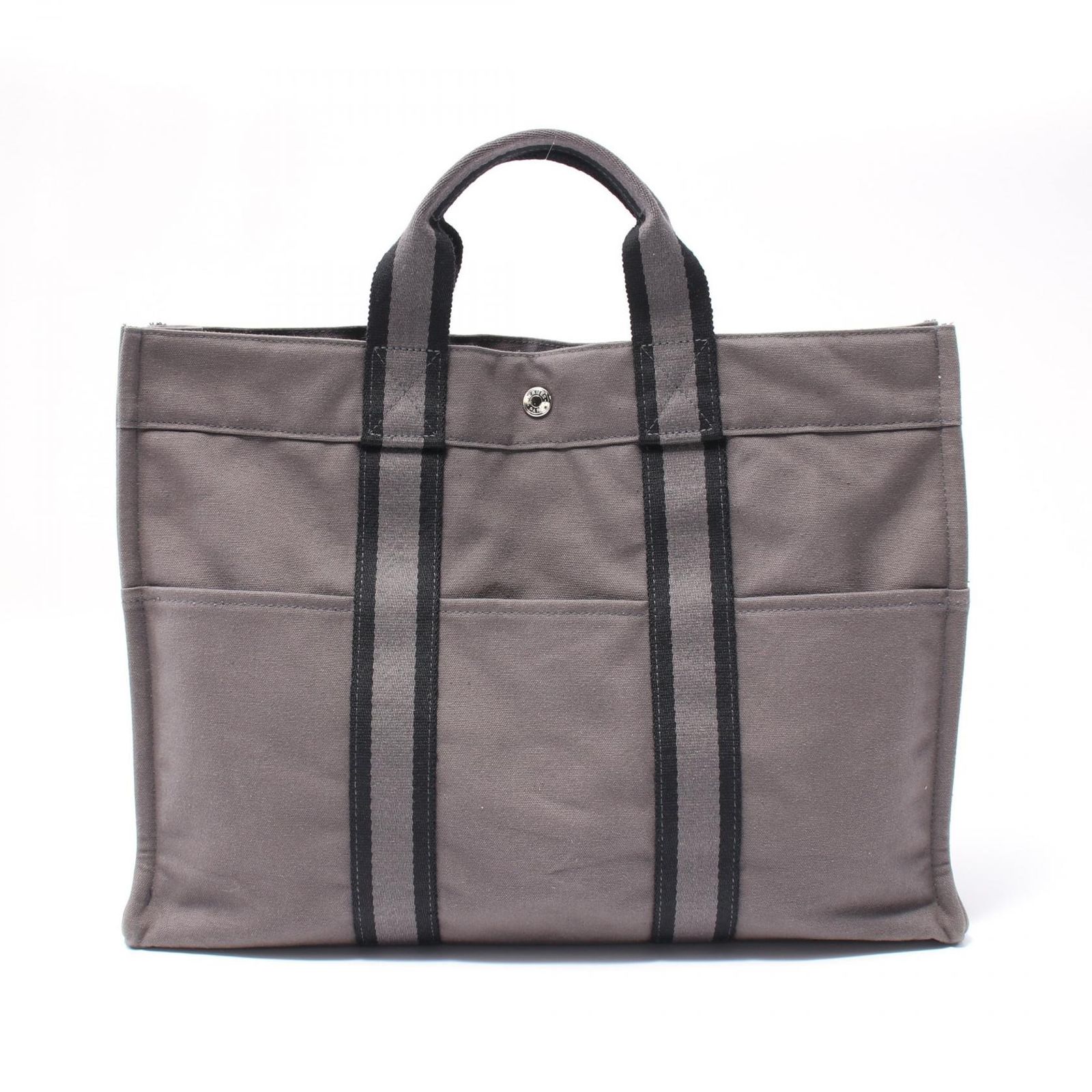 エルメス HERMES トートバッグ フールトゥMM グレー キャンバス フールトゥトートMM レディース Used A