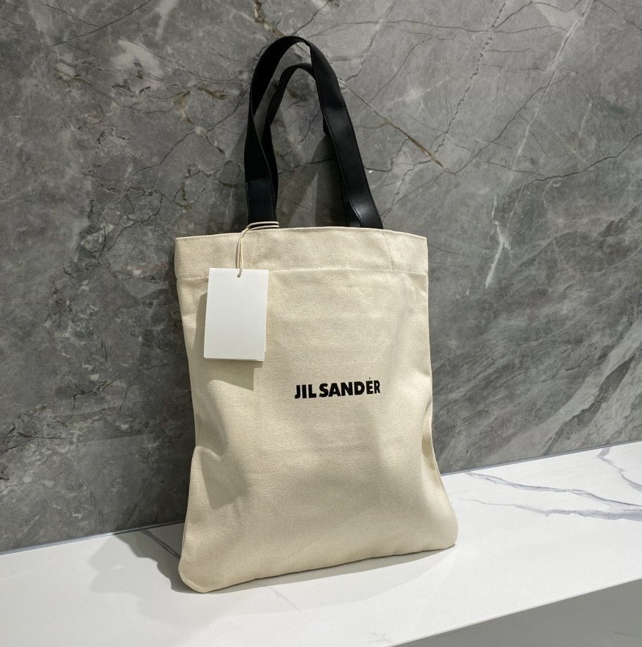 新品 未使用 ジルサンダー JIL SANDER ホワイト キャンバストートバッグ ショルダーバッグ - メルカリ