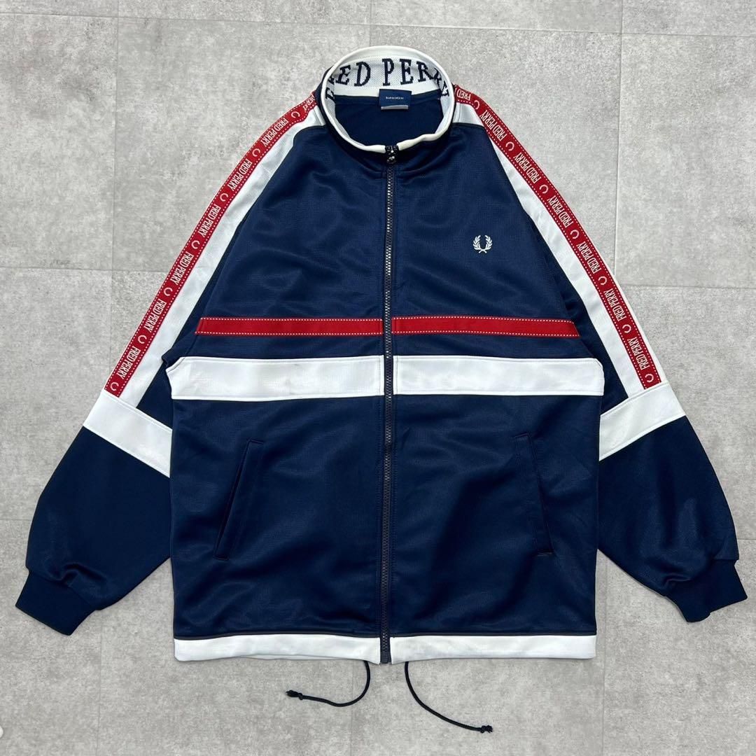 Fred Perry ネイビー トラックジャケット 80s M】フレッドペリー刺繍トラックジャケットFred古着ジャージ