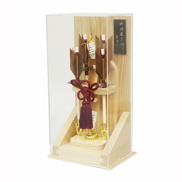 スリム型のおしゃれな7号 律 竹 アクリル破魔弓飾り