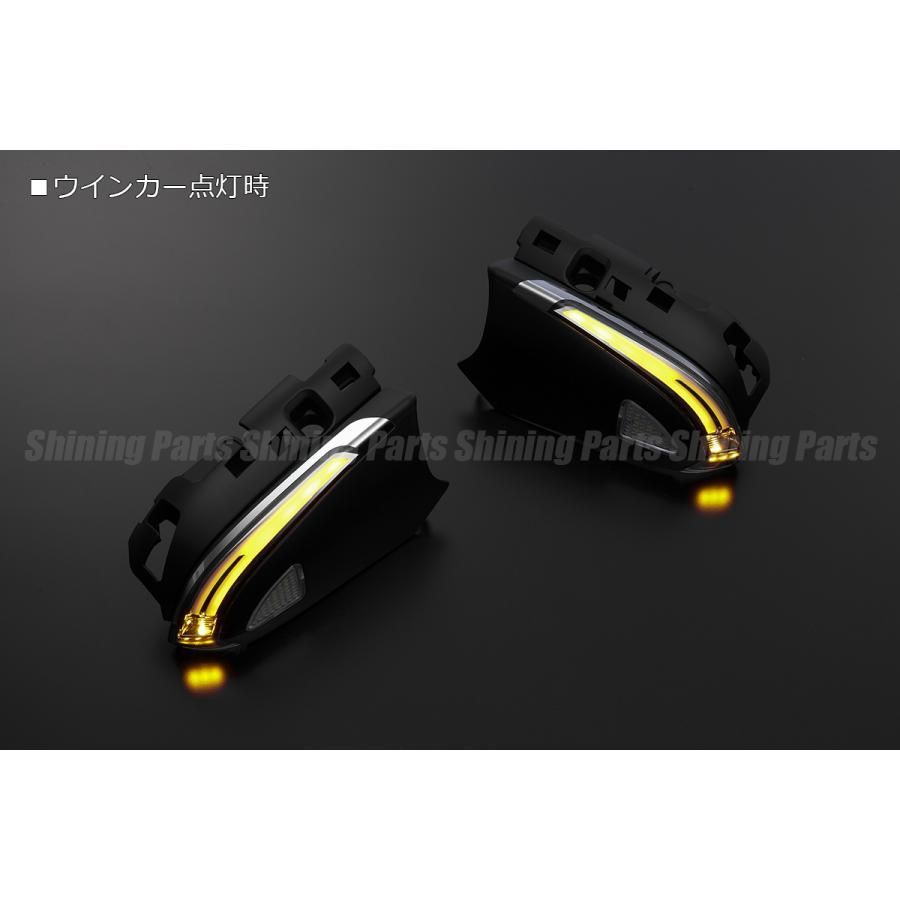 50系 プリウス 70系 カムリ LEDウインカーミラー レンズKIT 流星 Ver.4 タイマーセット オープニング機能付き ロアカバー交換式 大型ウインカー ドアミラー フットランプ内蔵 シーケンシャルウインカー Revier