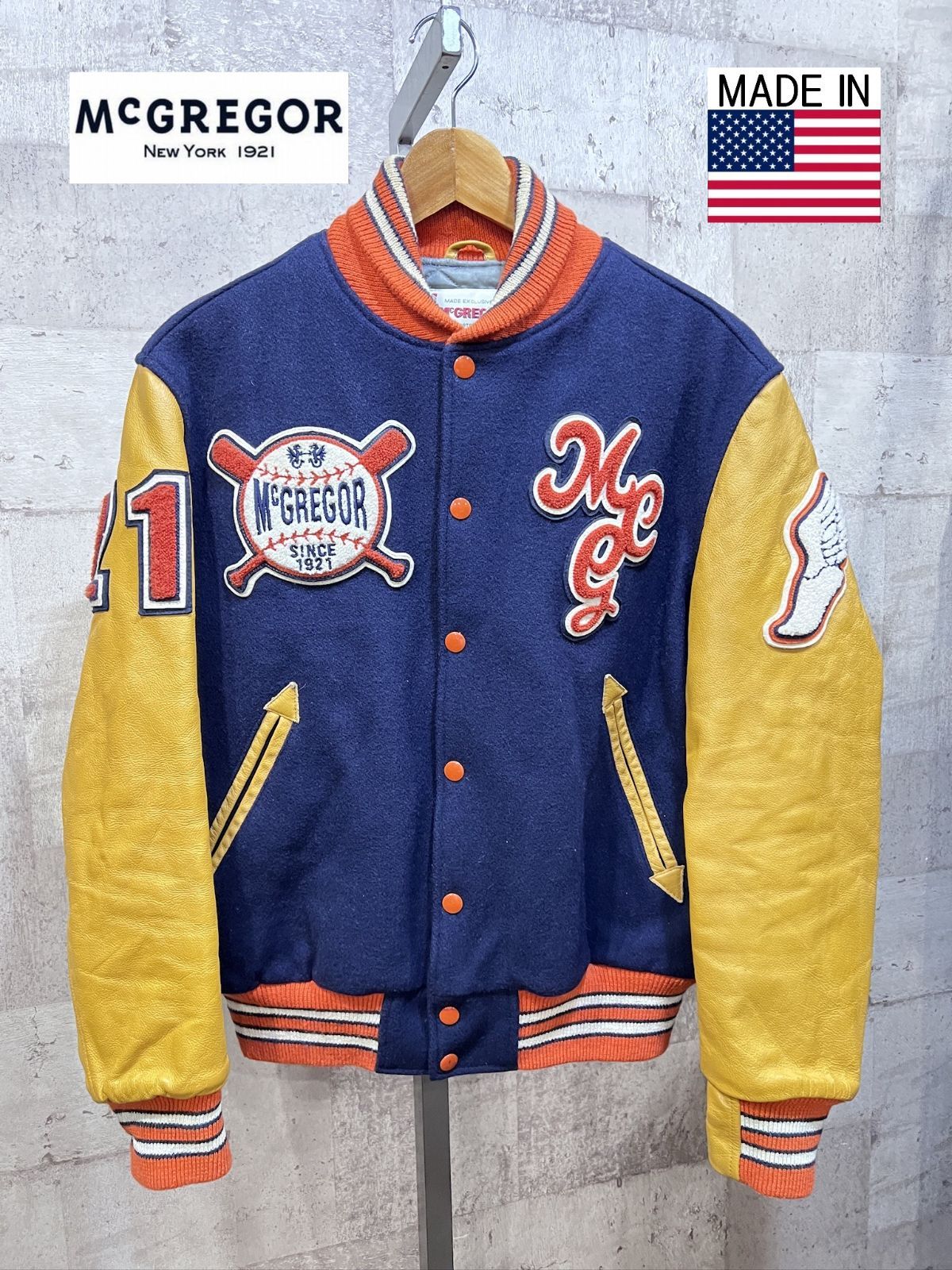 [美品］McGREGOR マクレガー スタジアムジャンパー 袖レザー Mサイズ 楽天市場】スタジャン レザー（ブランドマックレガー）の通販