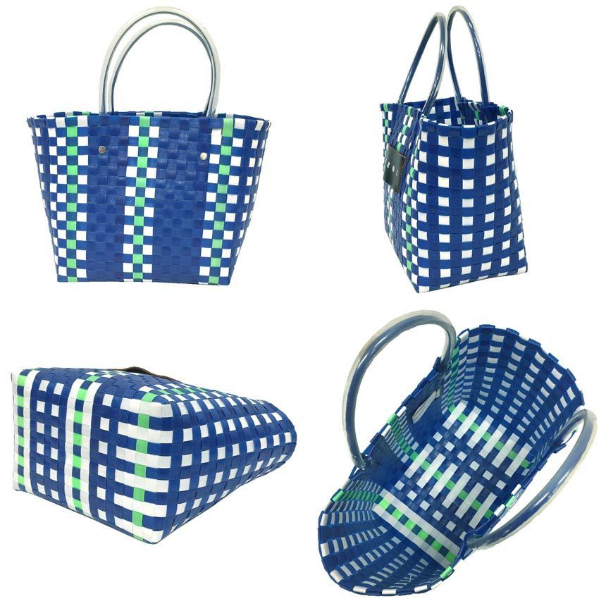 MARNI フラワーカフェ かごバッグ ホワイト×ブルー MARNI マルニ バッグ トートバッグ FLOWER CAFE フラワーカフェ