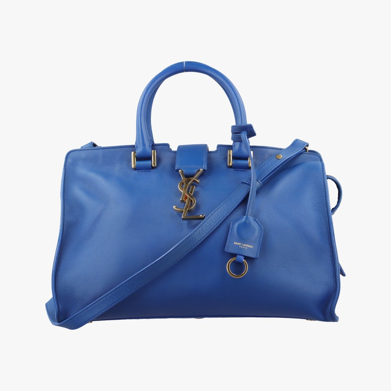 イヴサンローランYves Saint Laurentベイビーカバス ブルー レザー 394461 GNR394461.0215