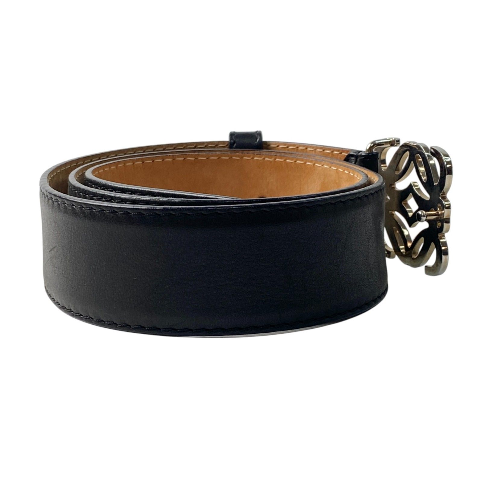 ロエベ LOEWE レディース ベルト アナグラム 黒 34-85 - メルカリ