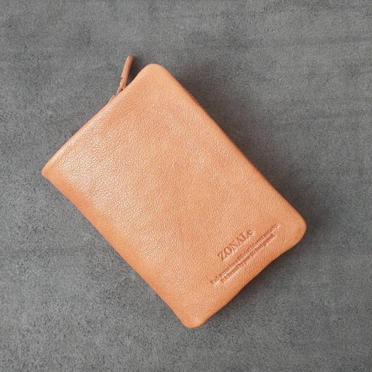 本革 山羊革 縦型 二つ折り財布 ZONALe ゾナール レザー CAPRIシリーズ ブラウン 財布 ウォレット 柔らかい財布 10259