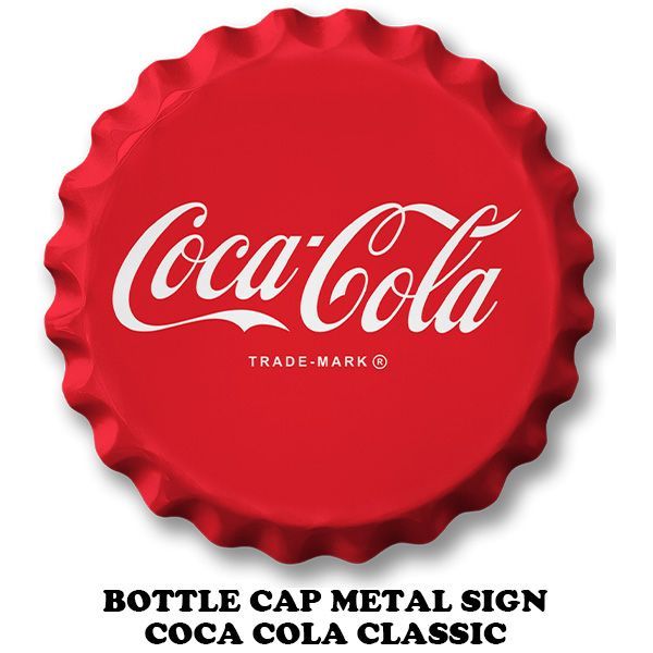 ボトルキャップ メタルサイン COCA-COLA Classic Bottle Cap コカコーラ ブリキ看板