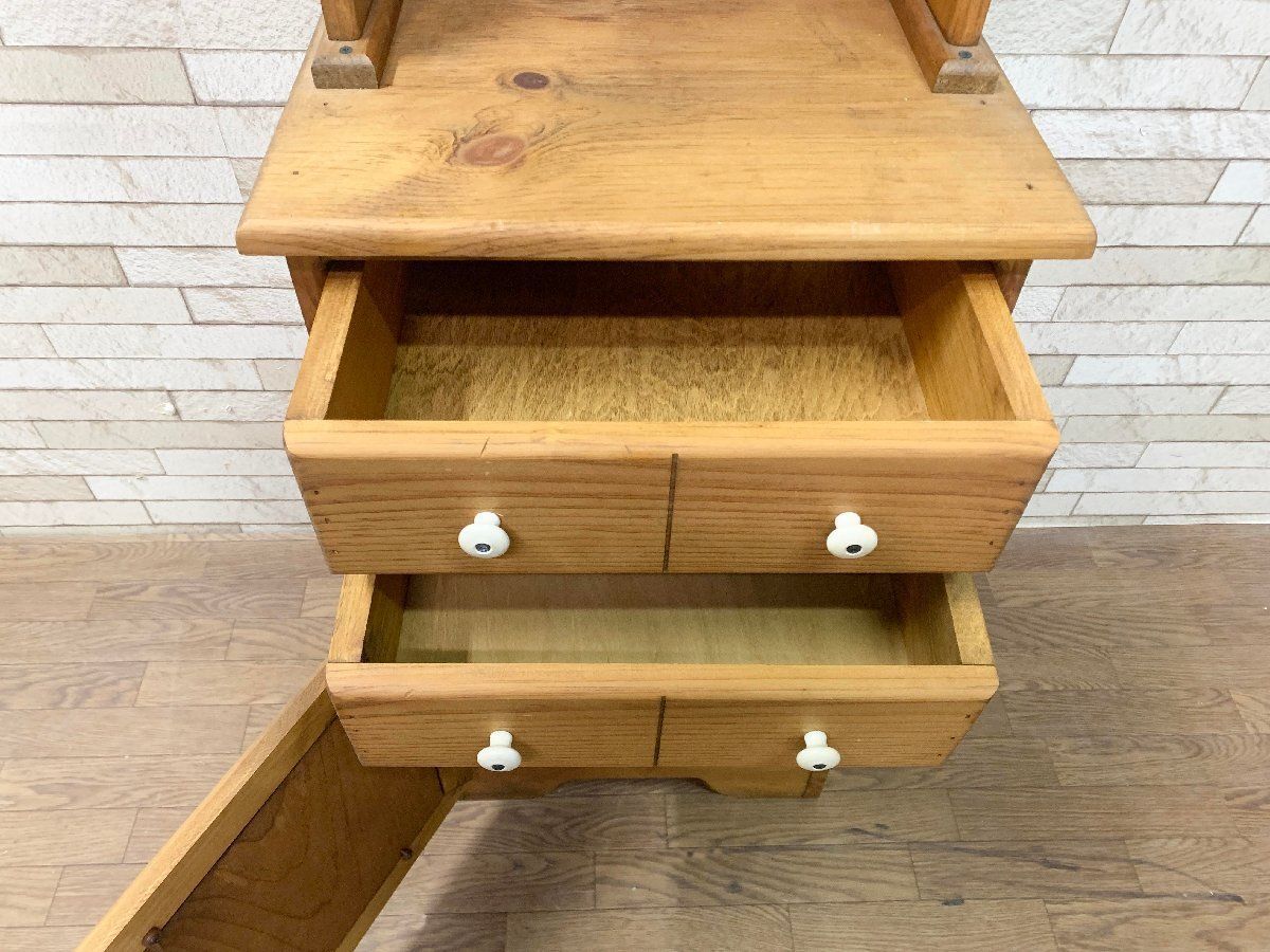 アンファン 食器棚 木製ガラス扉付きキャビネット アンファン