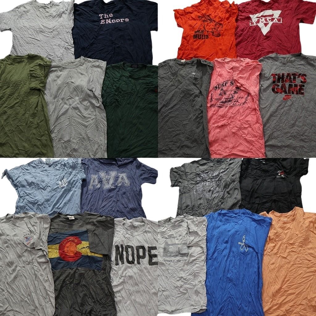 古着卸 まとめ売り カラーmix プリント 半袖Tシャツ 20枚セット (メンズ M ) ボーダー ナイキ 無地 英文字プリント 中古 古着 MY4427