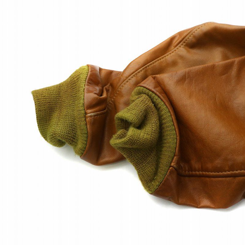 ハンティングワールド ボストンバッグ ゴールドロゴ レザー カーキ 大