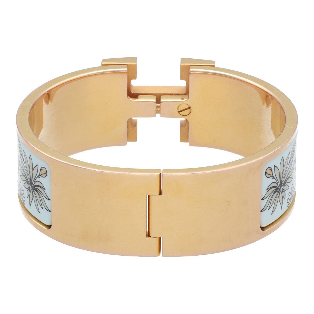 エルメス　クリックＨ　ホワイトゴールドバングルブレスレット エルメス クリックH ホワイト/ゴールド金具 エナメル ユニセックス