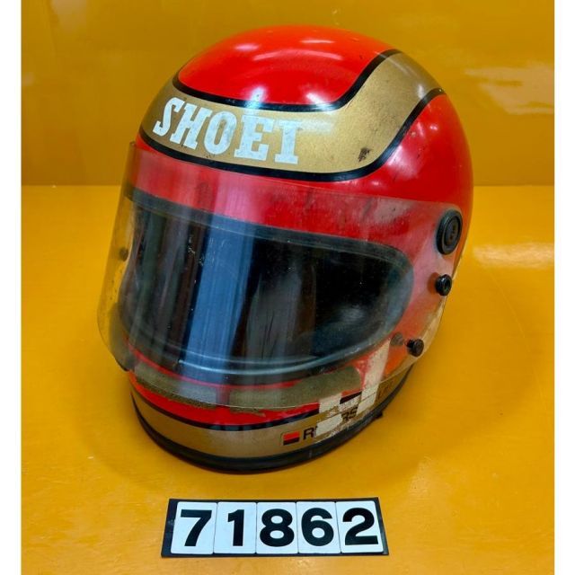 71862 SHOEI ヘルメット ショウエイ 片山敬済 レプリカヘルメット 59?60cm Lサイズ 当時物 スポンジ劣化多々あり