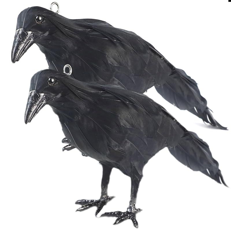 Betion カラスよけ 鳩よけ 鳥よけグッズ 33CM 本物そっくり リアルカラス、 にせカラス カラス除け からす避け 巣作り被害 防止対策 【ゴミ置き場 ベランダー 菜園 畑 倉庫など設置適用 クリス