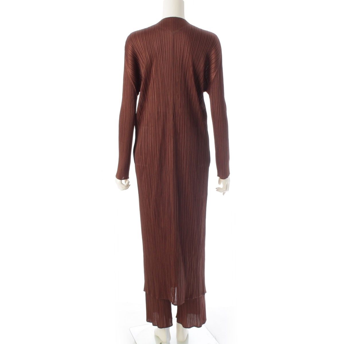 プリーツプリーズ イッセイミヤケ ロングパンツ ブラウン 2
