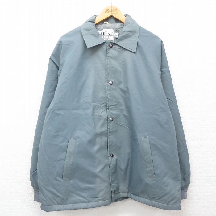 XL/古着 シアーズ 長袖 ナイロン ジャケット メンズ 90s 大きいサイズ ラグラン グレー 内側ボア 24sep24 中古 アウター ウインドブレーカ