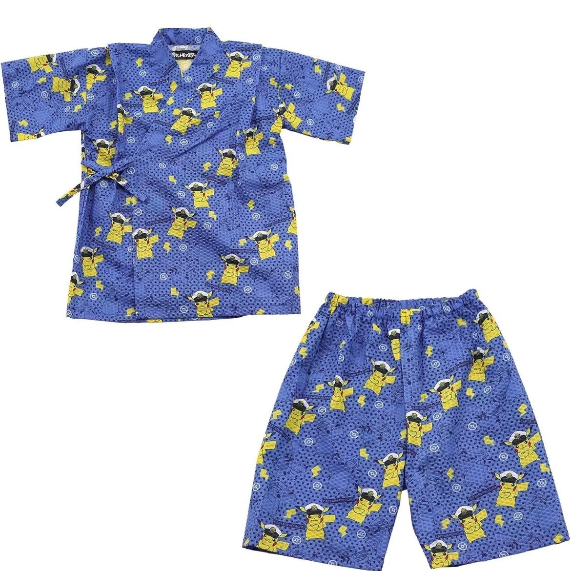タカラトミーアーツ] パジャマセットポケットモンスター 男児 甚平 半袖パジャマ 半ズボン 上下セット ピカチュウ リップル生地 青 水色  ルームウェア ジュニアボーイズ - メルカリ