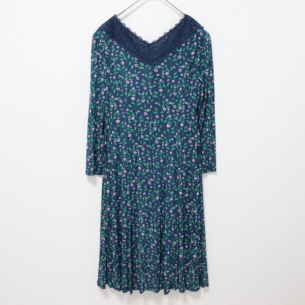 送料込み】Super Beauty 花柄ワンピース Super Beauty ベロア切替