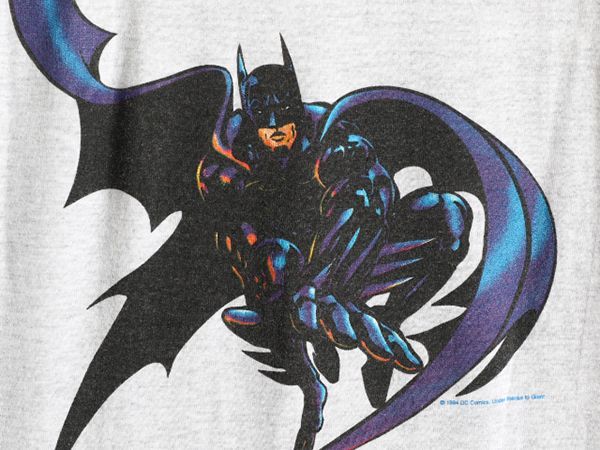 90s USA製 バットマン プリント Tシャツ S 程 灰 GIANT 当時物
