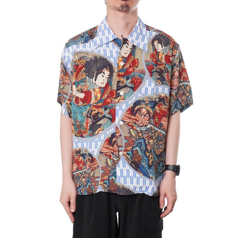 サンサーフ SUN SURF 歌川国長 半袖 レーヨン ハワイアンシャツ 源頼光