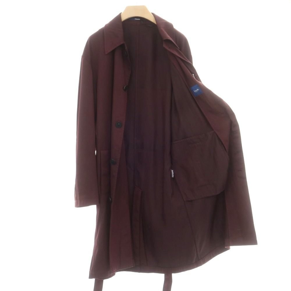 最安価に挑戦！ ドルモア DRUMOHR ウールナイロン ベルテッド ステン コート ダークレッドパープル系 サイズ48 メンズ パンツ