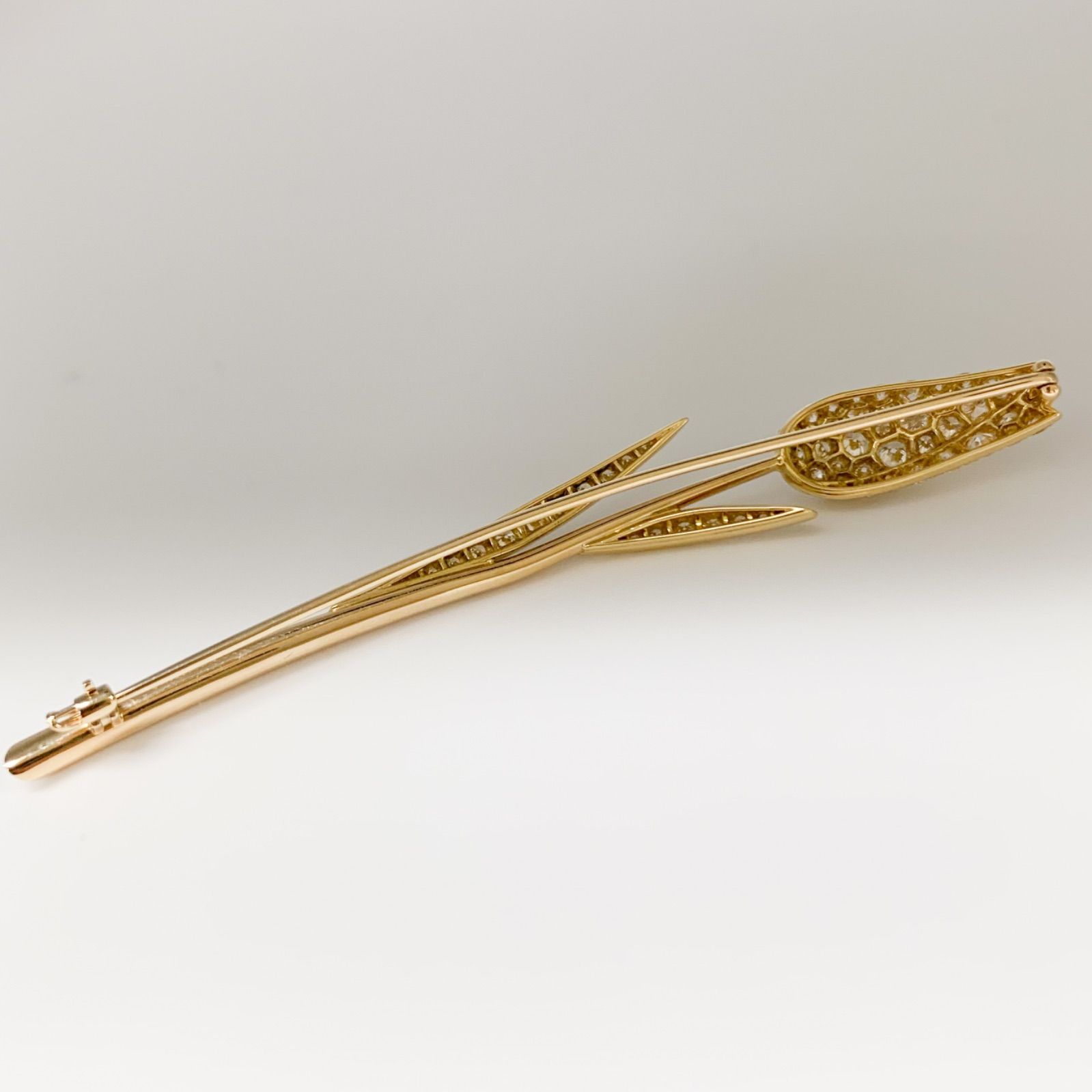 ギメル　チューリップ - Tulip　ダイヤモンドブローチ　K18YG