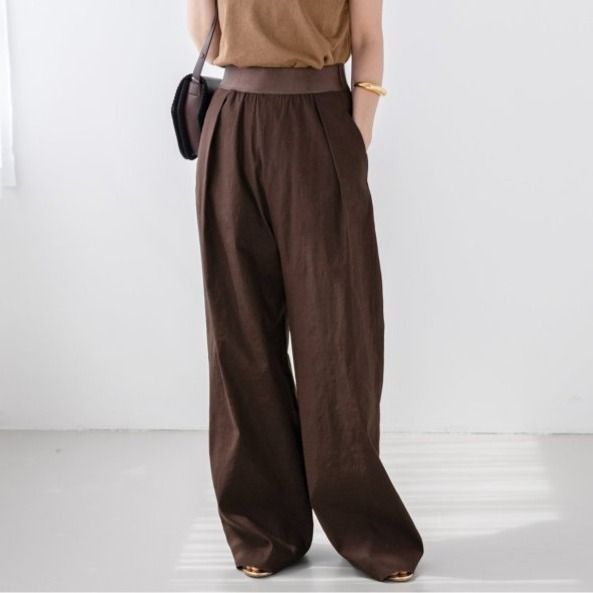 Deuxieme Classe ドゥーズィエムクラス 23030500412010 Stretch twill タックパンツ レディース ブラウン 36