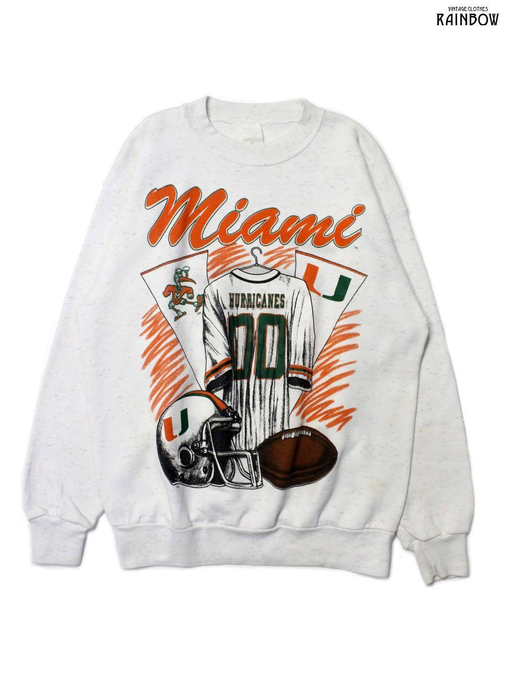 30%OFFセール】MIAMI HURRICANES プリント スウェット トレーナー 白