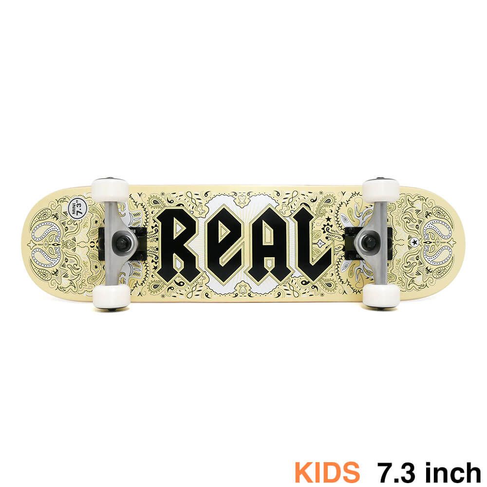 防水ケース付き REAL リアル コンプリートセット スケートボード完成品 子供用 BANDANA 7.3 スケートボード スケボースケートボード スケボー