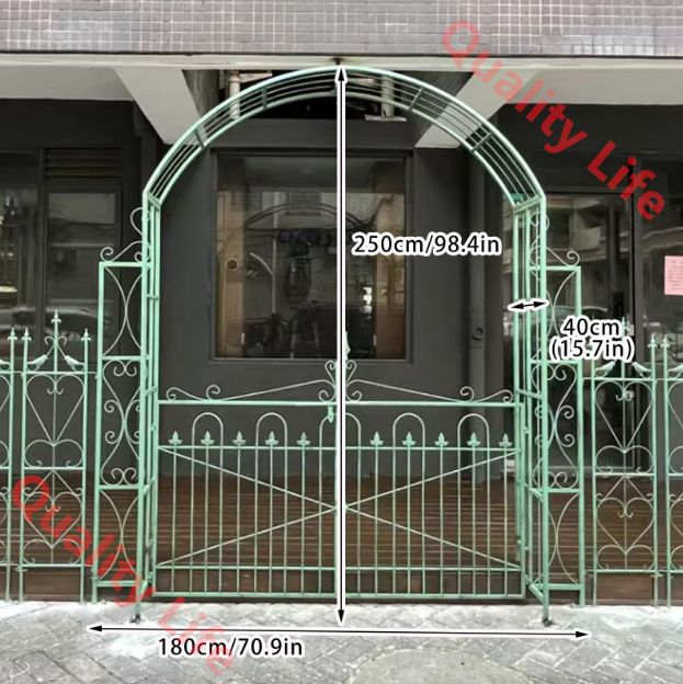 ゲート付き金属パーゴラアーバー