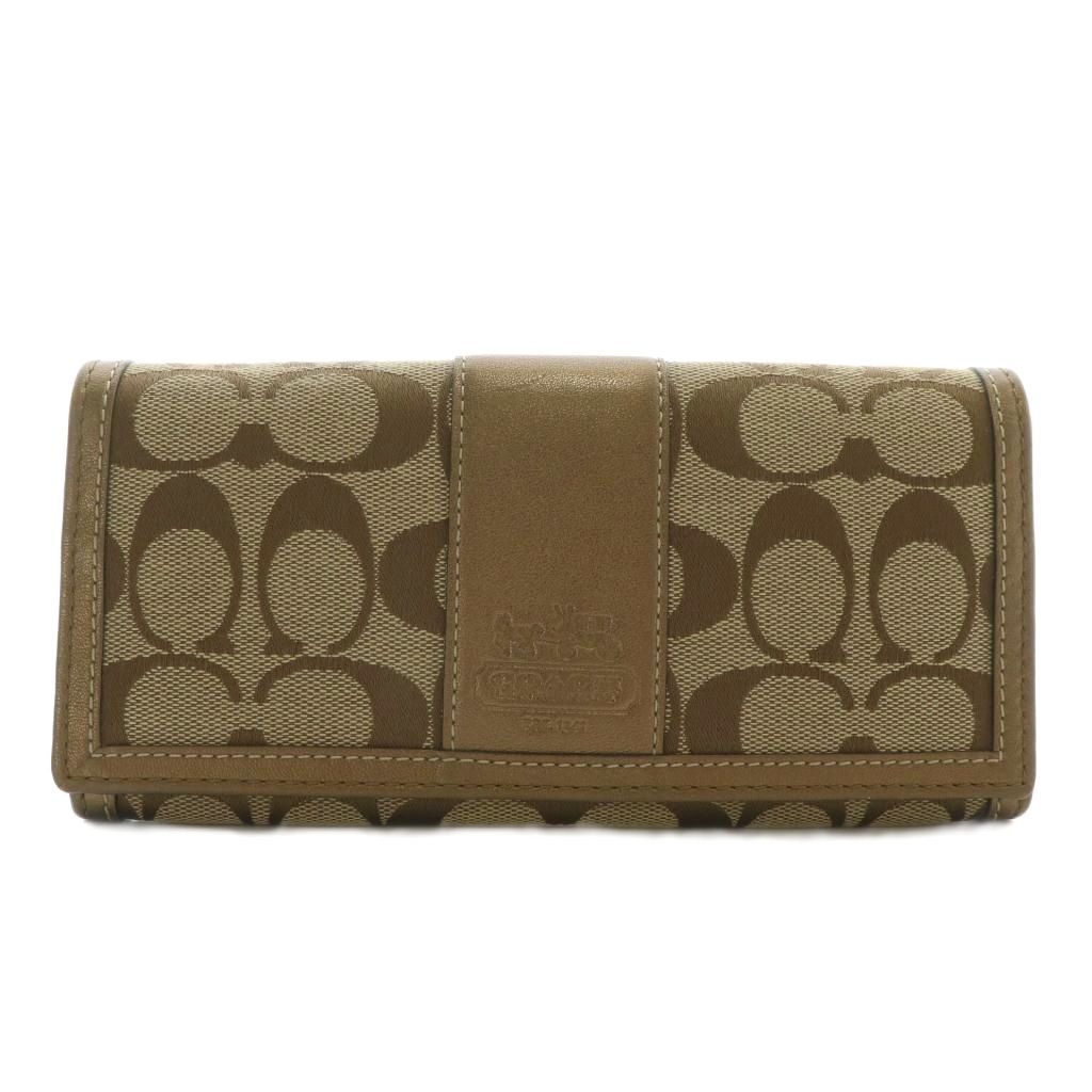 COACH コーチ 長財布 ストラップ シグネチャー ブラウン（茶） COACH