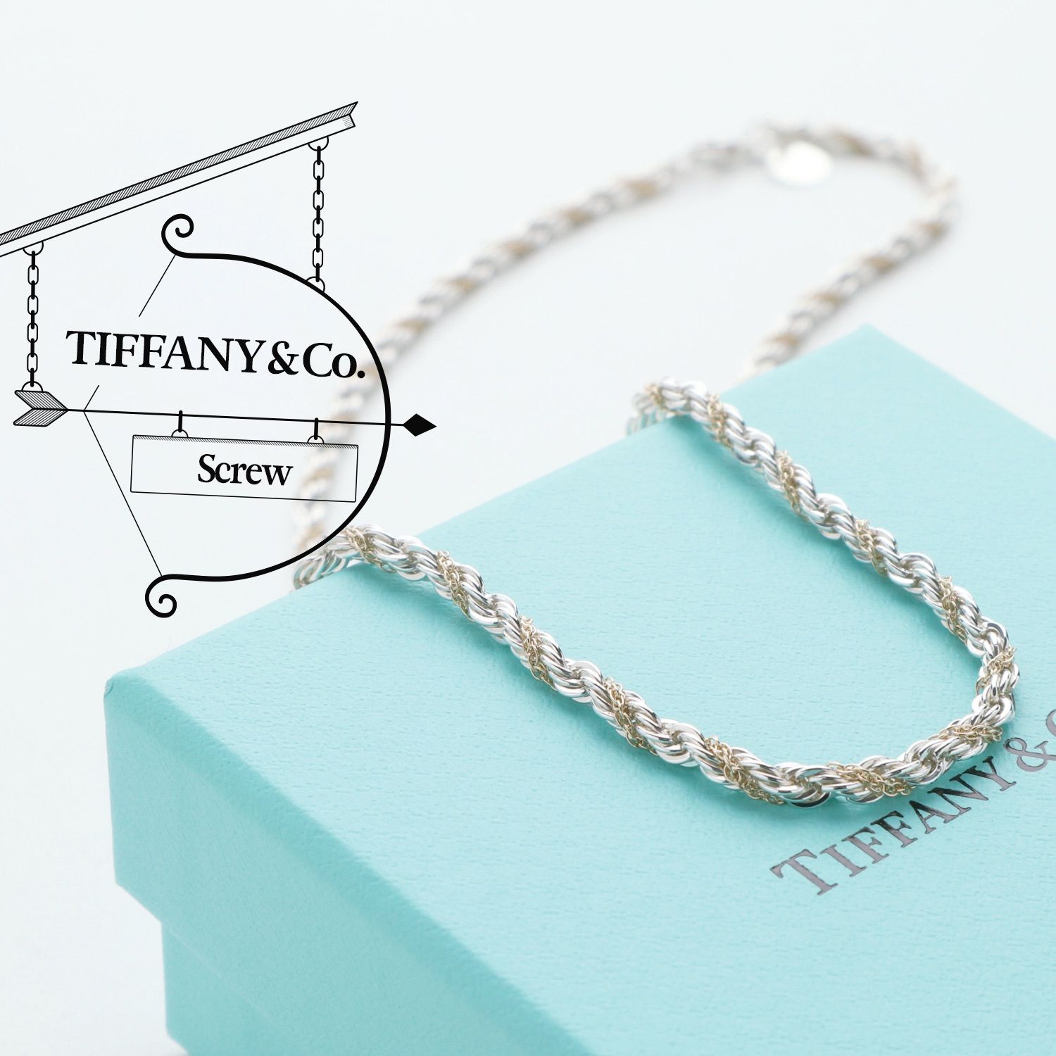 Tiffany ティファニー ネックレスブレス シルバーゴールドコンビ